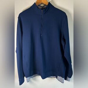 Adidas Adipure Hybrid Mens 1/4 Zip Pullover Golf Sweater Navy Textured Sz L NWOT